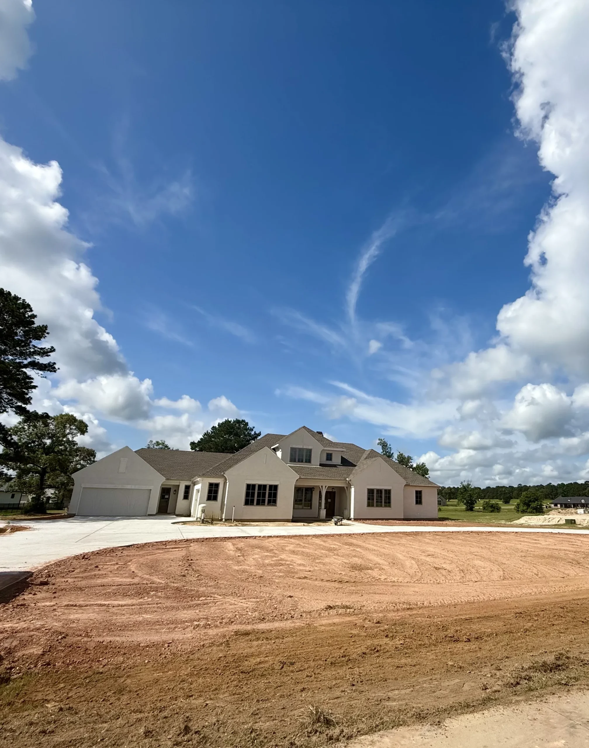 Jeff Paul custom home blank slate before landscape installation