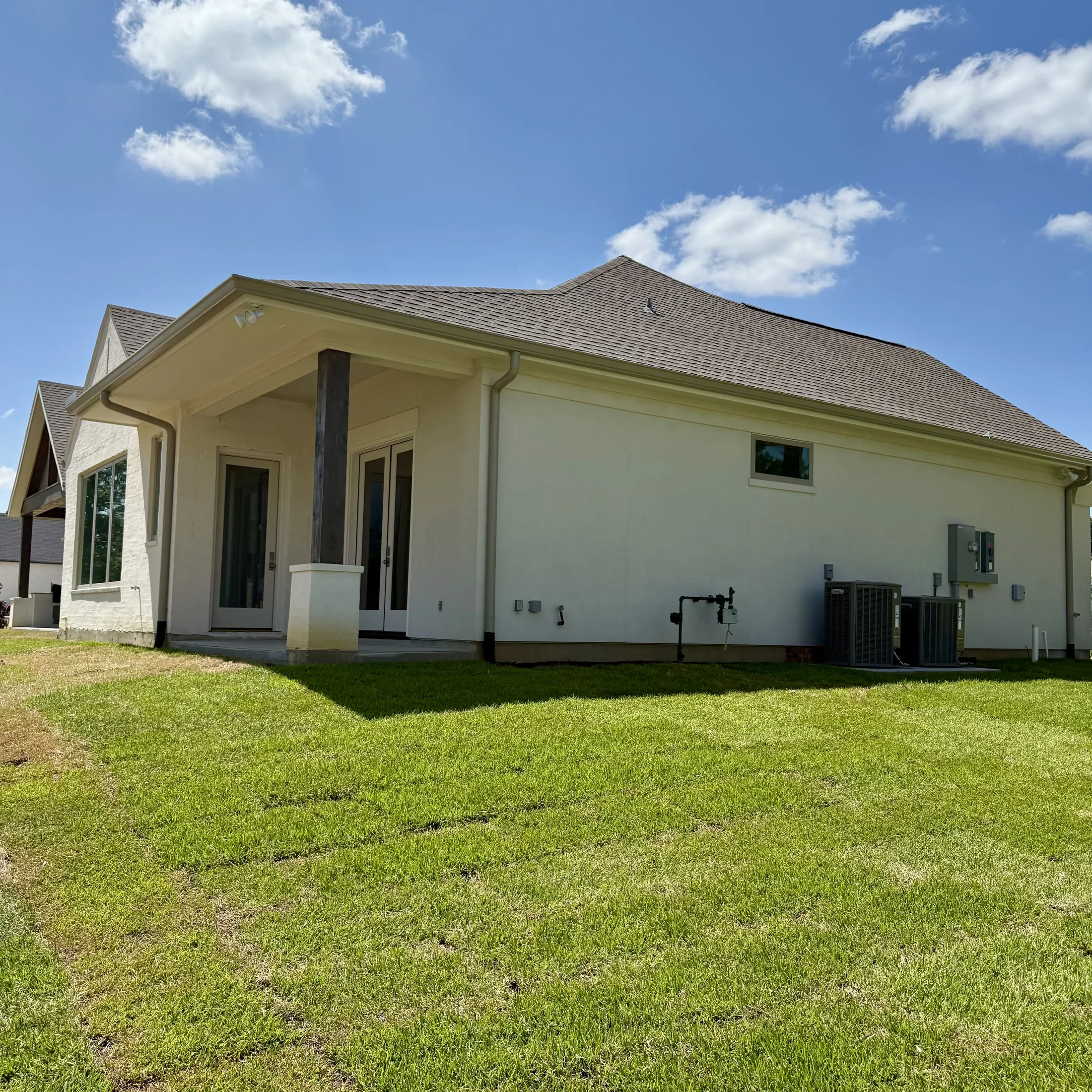 Jeff Paul custom home completed backyard lawn