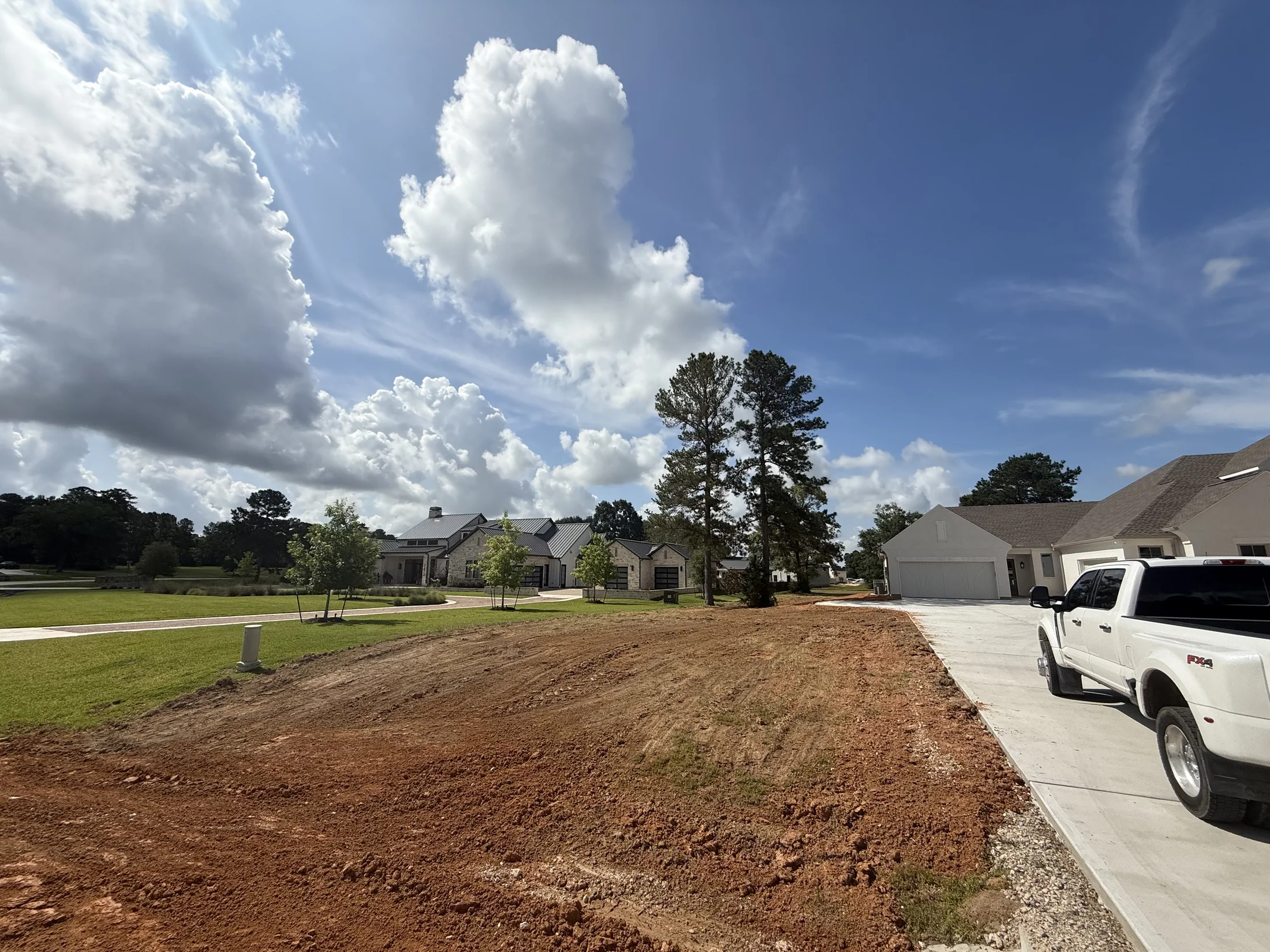 Jeff Paul custom home site preparation before lawn installation